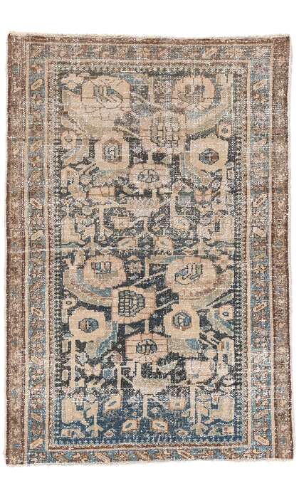 3 x 4 Antique-Worn Persian Hamadan Rug 61270