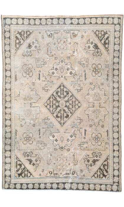 4 x 6 Muted Antique-Worn Persian Mahal Rug 61274