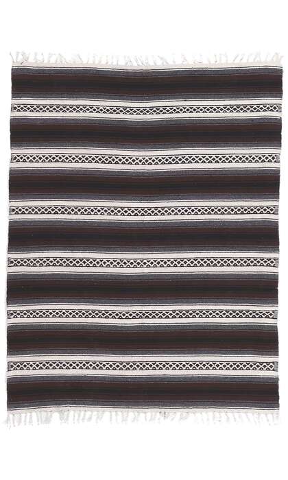 5 x 6 Modern Striped Indian Kilim Rug 78536