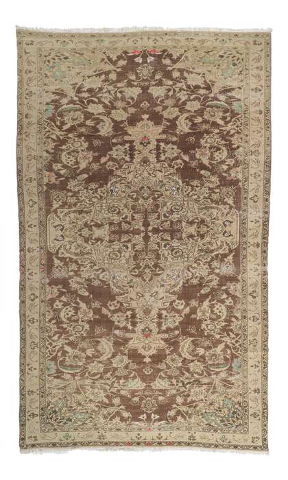 7 x 12 Antique-Worn Persian Feridan Rug 60961