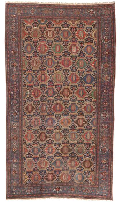 ​11 x 19 Oversized Antique Persian Bibikabad Hamadan Rug 78334