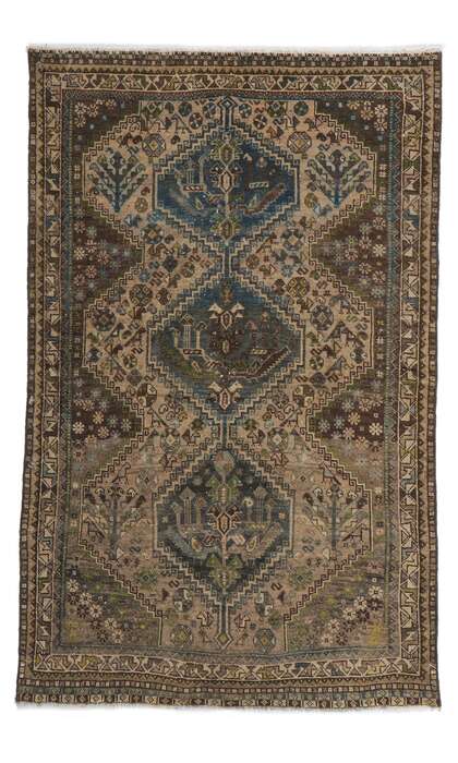 4 x 5 Antique Persian Hamadan Rug 60995