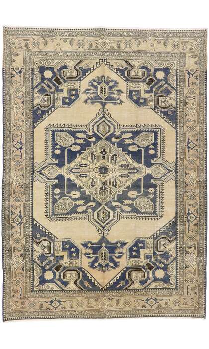 7 x 10 Distressed Antique Persian Viss Rug 60943