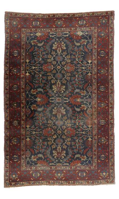 6 x 9 Antique-Worn Persian Tabriz Rug 77170