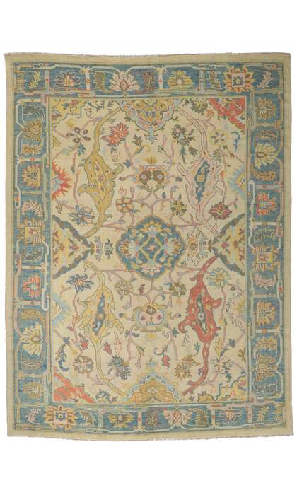 9 x 12 Colorful Modern Oushak Rug 80731