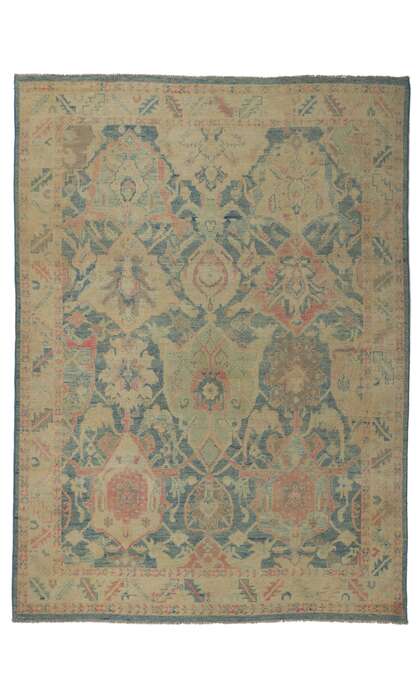 9 x 13 Colorful Modern Oushak Rug 80727