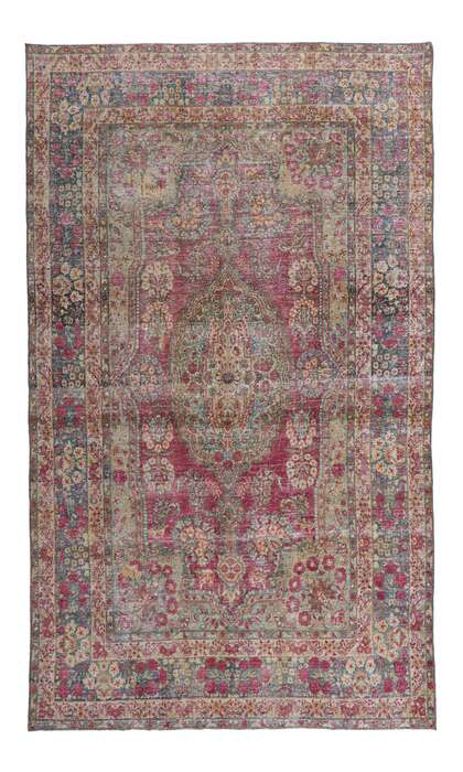 6 x 11 Antique-Worn Persian Kerman Rug 61013