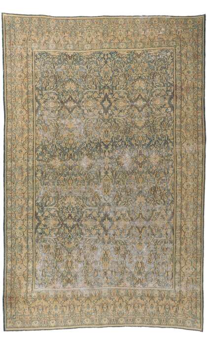 9 x 13 Antique-Worn Persian Kerman Rug 53765