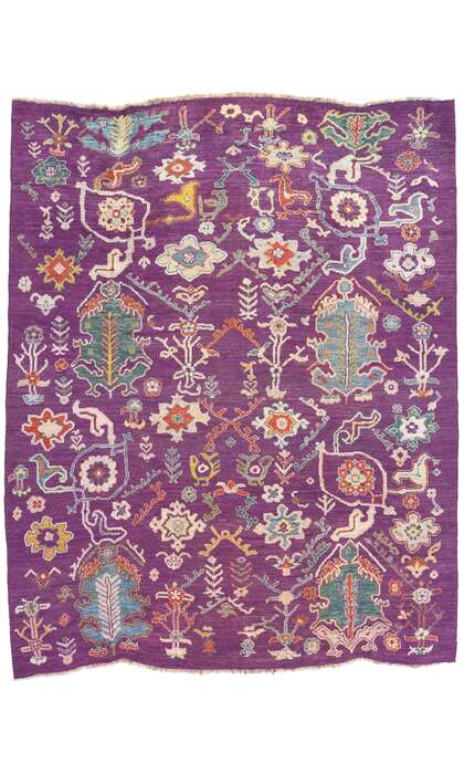 9 x 12 Modern Colorful Purple Oushak Rug 80817