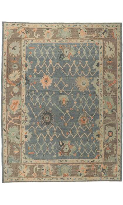 9 x 12 Modern Turkish Oushak Rug 53817