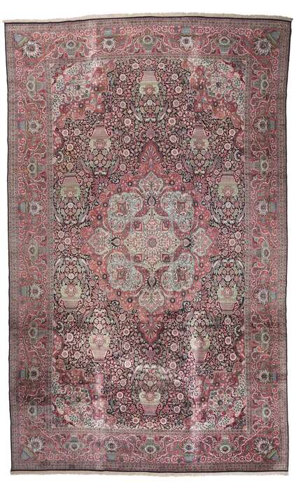 ​14 x 23 Vintage Silk Kashmir Rug 78328​