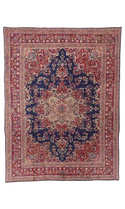 9 x 13 Vintage Persian Mashhad Rug 76253