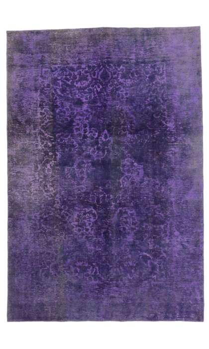 7 x 10 Vintage Turkish Purple Overdyed Rug 60600