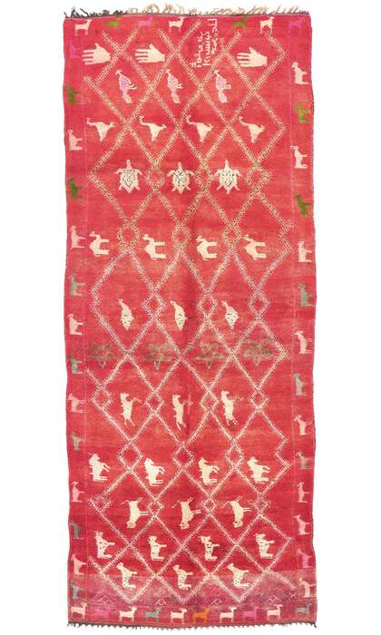 6 x 14 Vintage Red Moroccan Rug 20358