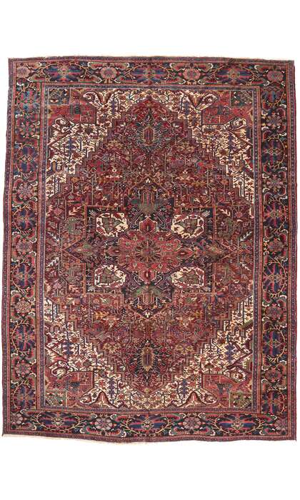 ​11 x 15 Antique Persian Heriz Rug 78341