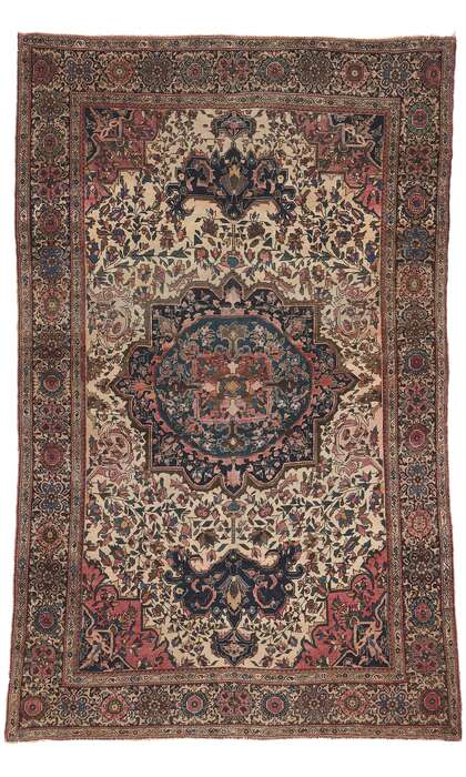 ​4 x 6 Antique Persian Sarouk Farahan Rug 78683