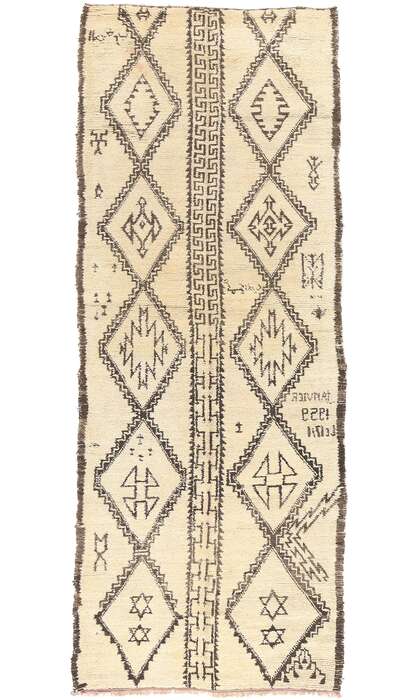 6 x 14 Vintage Judaica Moroccan Beni Ourain Rug 20046