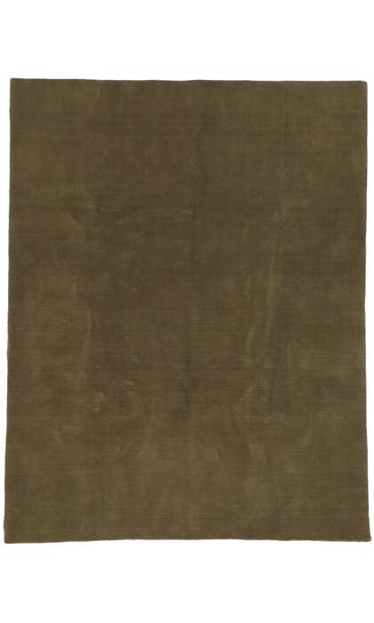 7 x 9 Solid Olive Green Modern Rug 30927