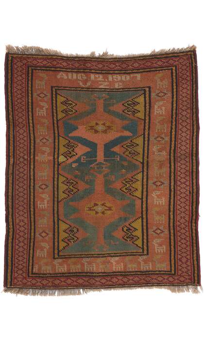 ​2 x 3 Antique Turkish Oushak Rug 78698​