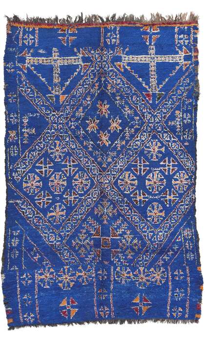 7 x 11 Vintage Blue Beni MGuild Moroccan Rug 21034