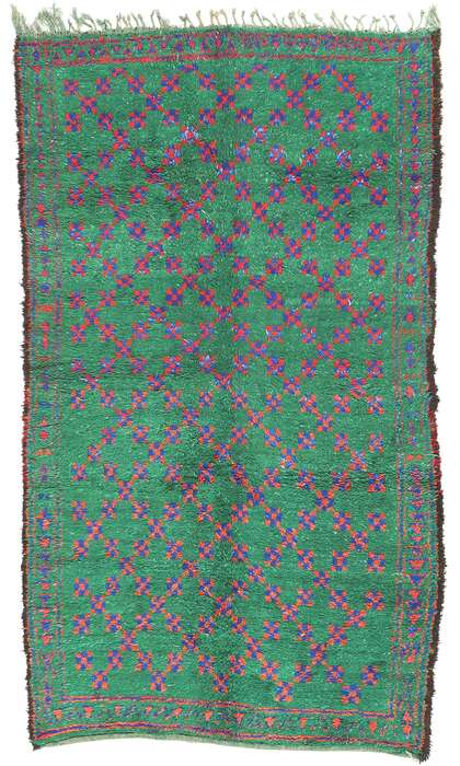 6 x 10 Vintage Green Beni MGuild Moroccan Rug 21216
