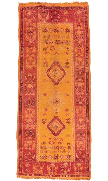 6 x 13 Vintage Orange Taznakht Moroccan Rug 20206