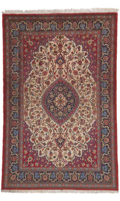 ​4 x 7 Vintage Persian Qum Rug 78689