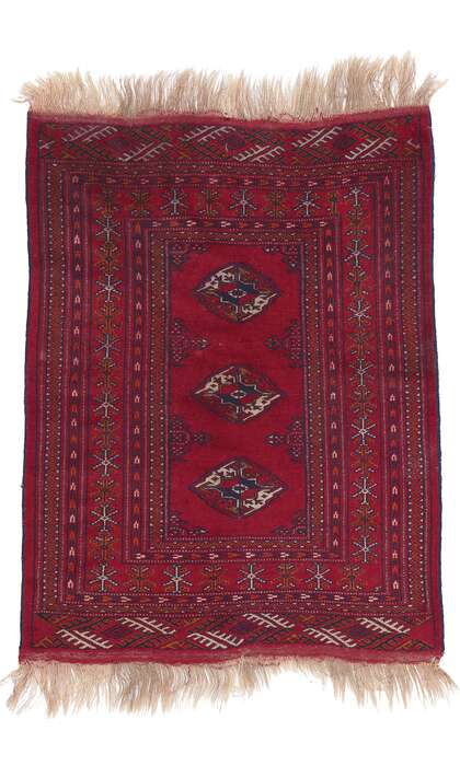 3 x 4 Vintage Persian Turkoman Rug 78705