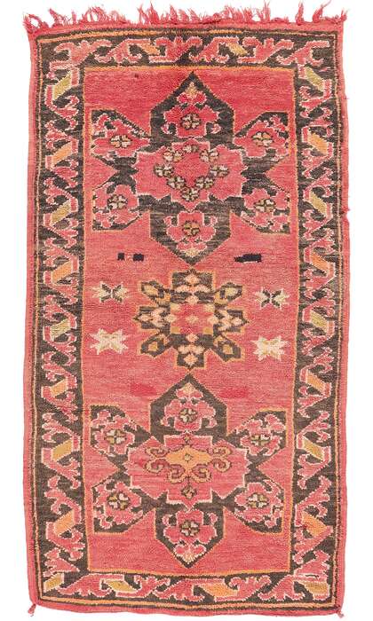 4 x 8 Vintage Red Taznakht Moroccan Rug 20948