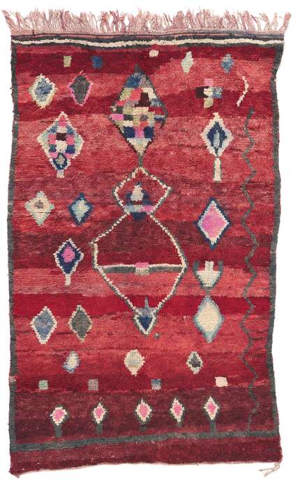 5 x 8 Vintage Red Boujad Moroccan Rug 20278