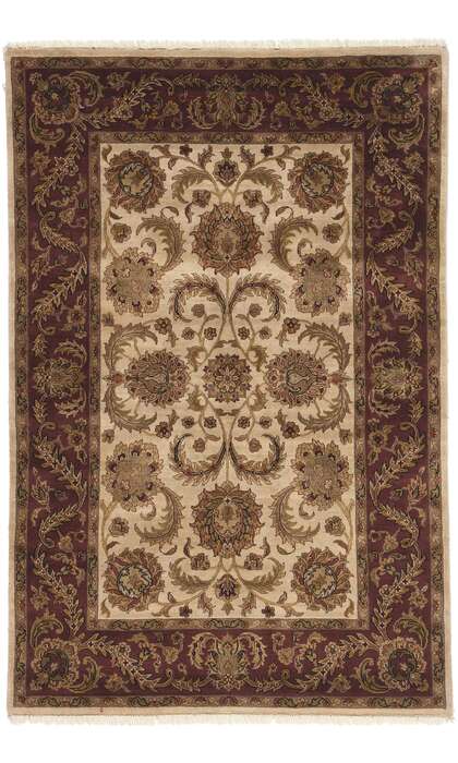 4 x 6 Earth-Tone Vintage Indian Rug 78692