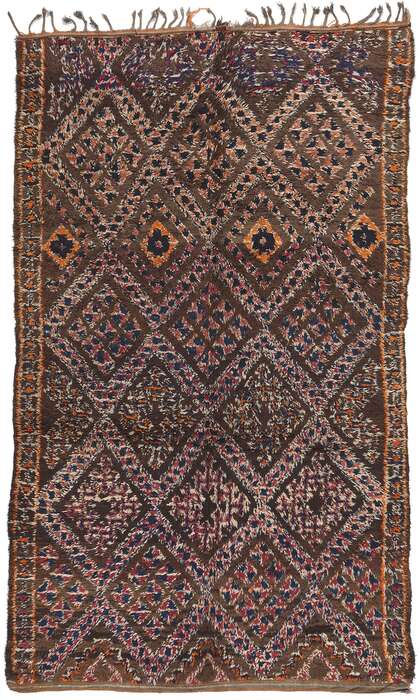 6 x 11 Vintage Brown Beni MGuild Moroccan Rug 21024