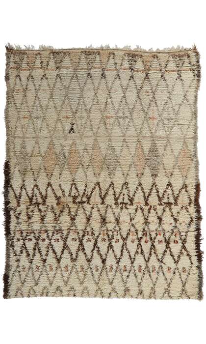 5 x 7 Vintage Neutral Moroccan Beni Ourain Rug 21719