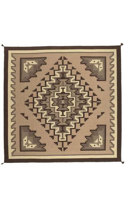 10 x 10 Southwest Modern Two Grey Hills Navajo-Style Rug 81039