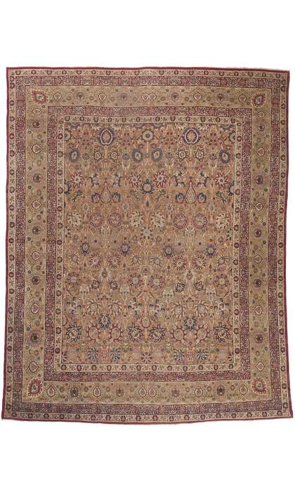 14 x 17 Antique Brown Persian Kermanshah Rug 74298