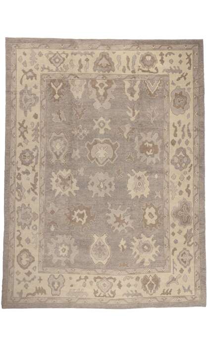 10 x 13 Modern Earth-Tone Turkish Oushak Rug 52373