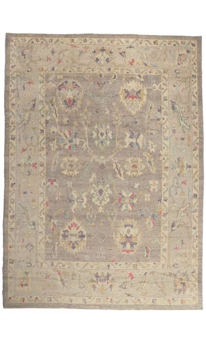 10 x 14 Modern Lavender-Gray Turkish Oushak Rug 52370