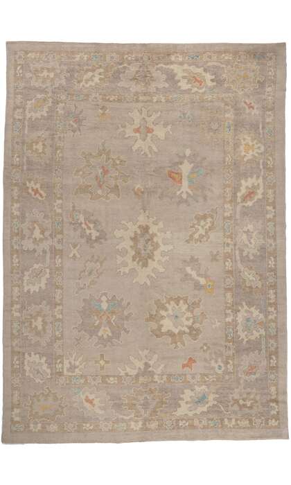 9 x 12 Modern Earth-Tone Turkish Oushak Rug 52376