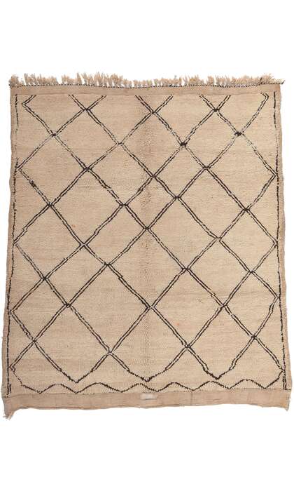 6 x 6 Vintage Neutral Moroccan Azilal Rug 20285