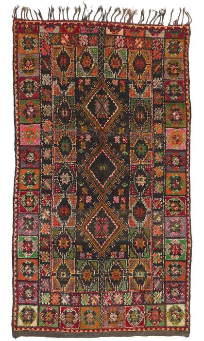 6 x 10 Colorful Vintage Boujad Moroccan Rug 21308