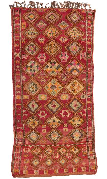 5 x 11 Vintage Red Boujad Moroccan Rug 21344