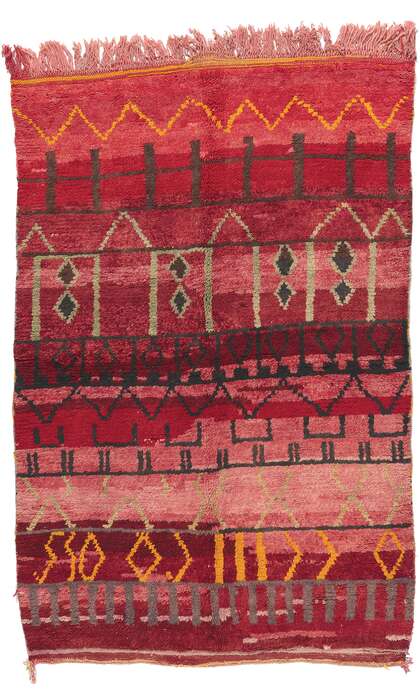 5 x 8 Vintage Red Rehamna Moroccan Rug 20288