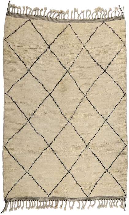 7 x 10 Vintage Neutral Moroccan Beni Ourain Rug 21828