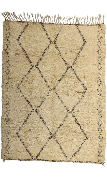 ​6 x 7 Vintage Neutral Moroccan Beni Ourain Rug 21748