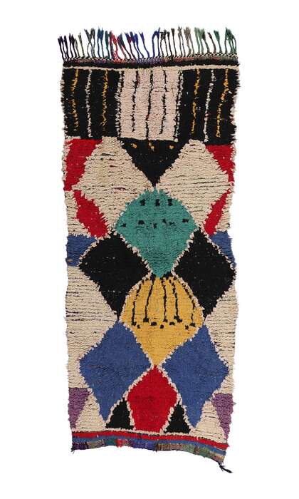 4 x 8 Vintage Moroccan Azilal Rag Rug 74811