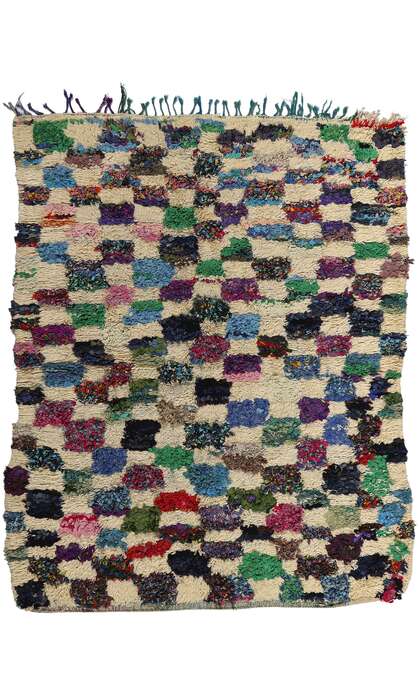 5 x 6 Colorful Vintage Moroccan Azilal Rag Rug 21741