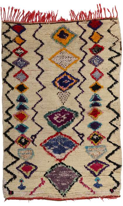 5 x 7 Vintage Moroccan Azilal Rag Rug 21792