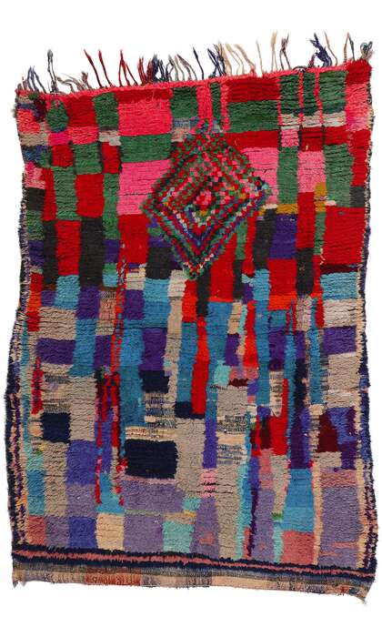 ​5 x 7 Colorful Vintage Moroccan Azilal Rag Rug 21742