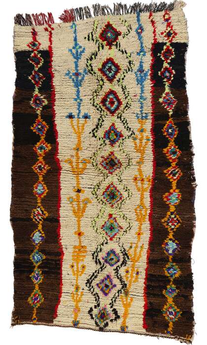 5 x 8 Colorful Vintage Moroccan Azilal Rag Rug 21810