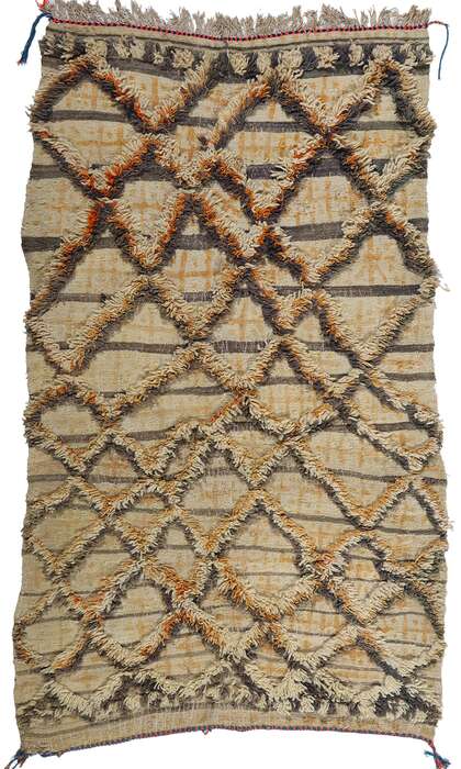 4 x 7 Vintage High-Low Moroccan Azilal Rug 21744